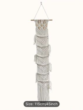 Boho Beige macrame hat holder 45 Inches